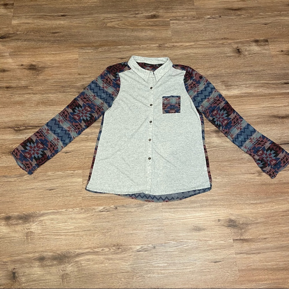 Aztec Pattern Daytrip Button Down Shirt - image 1